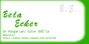 bela ecker business card